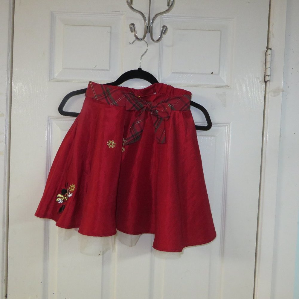 Disney Store red taffetta skirt with applique